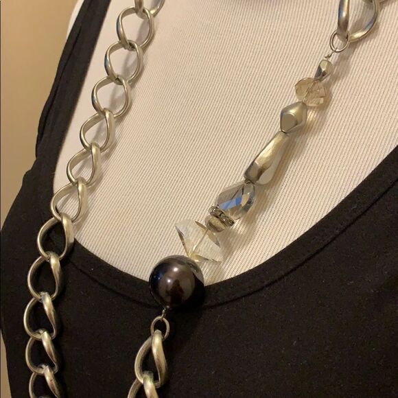 Chico’s statement silver tone necklace - Picture 2 of 4